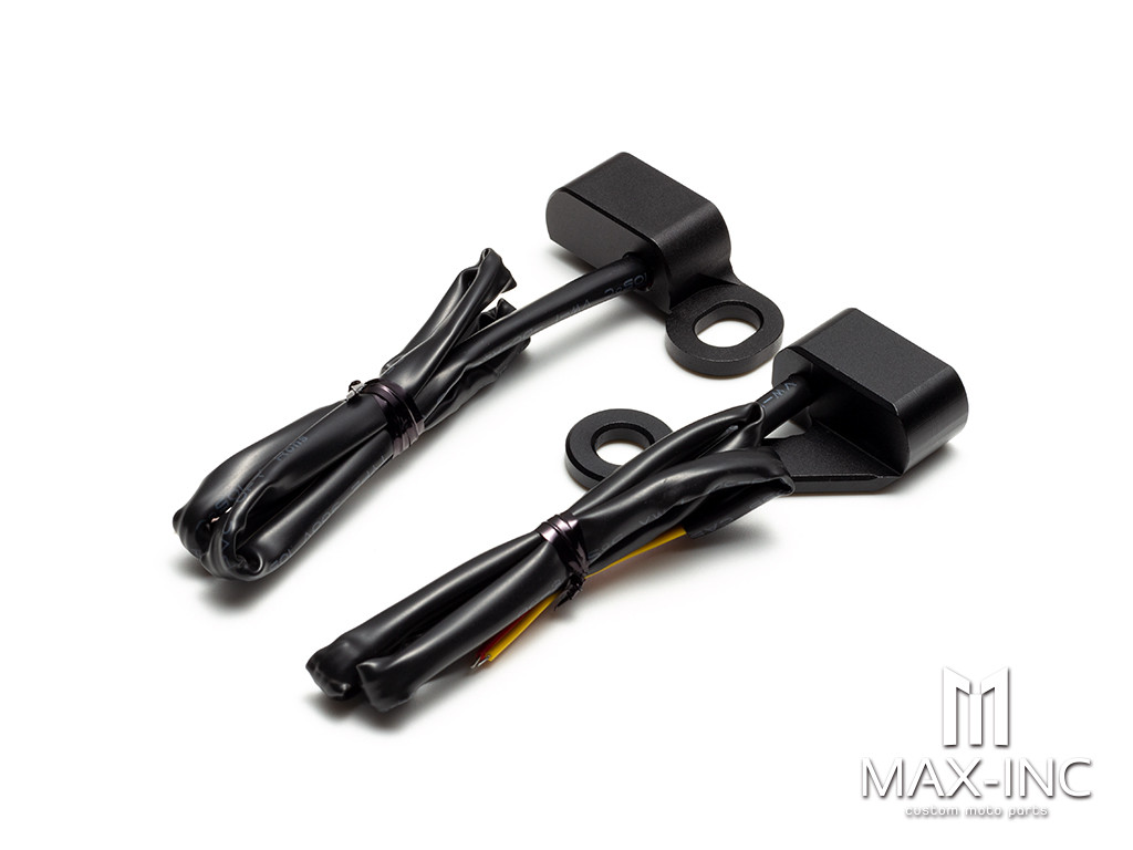 Black Smoked Motorcycle Amber LED Mini Turn Signal Indicator Running Light Lamp For Harley Touring Electra Glide 09-17 Softail Slim FLS 15-20