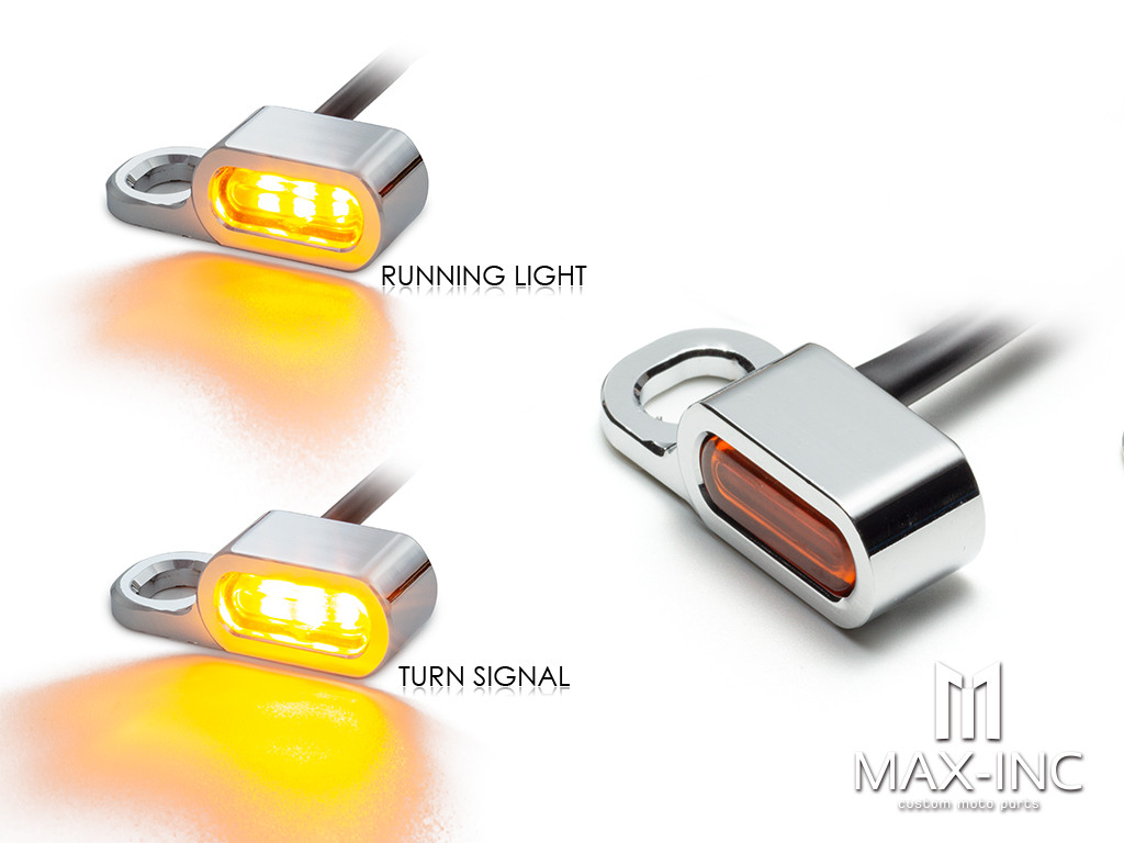 Motorcycle  Amber LED Mini Turn Signal Indicator Running Light Lamp 