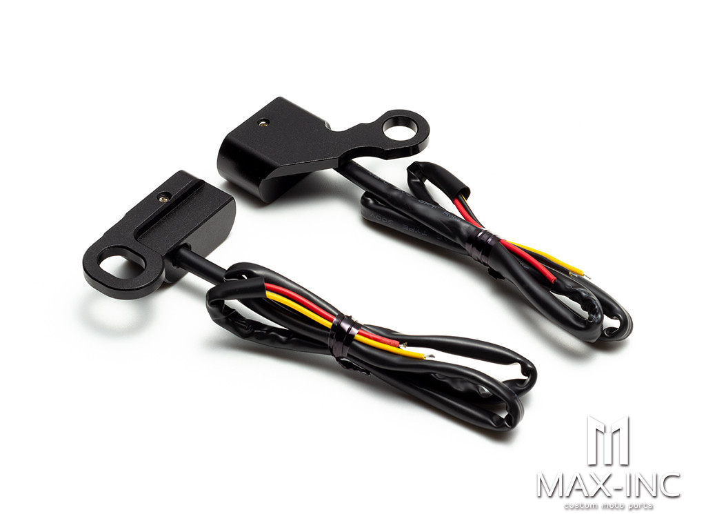 BLACK SMOKED Motorcycle  Amber LED Mini Turn Signal Indicator Running Light Lamp 