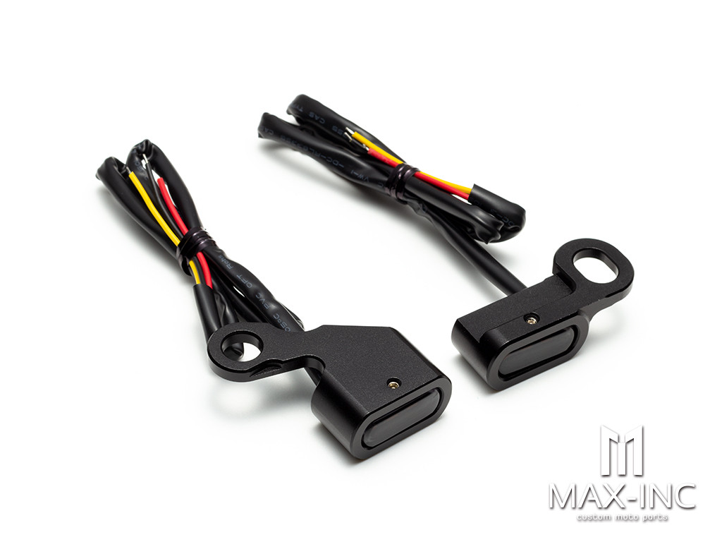 BLACK SMOKED Motorcycle  Amber LED Mini Turn Signal Indicator Running Light Lamp 