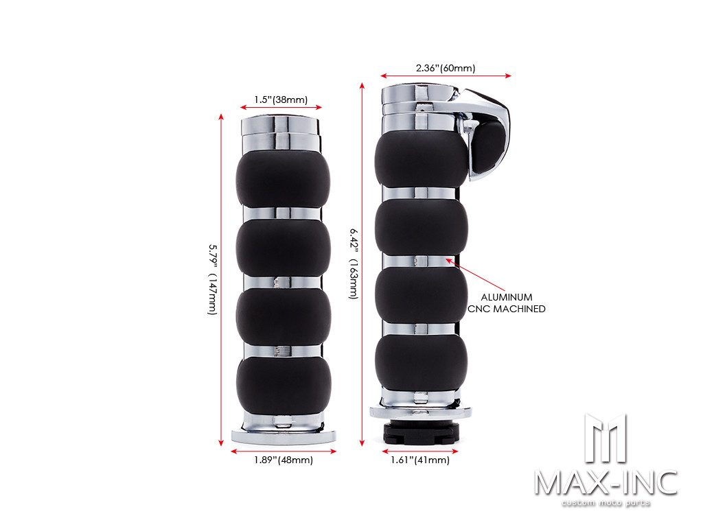 XL883 1200 X48 72 Motorcycle CHROME CUT Racing Knurling Hand grip