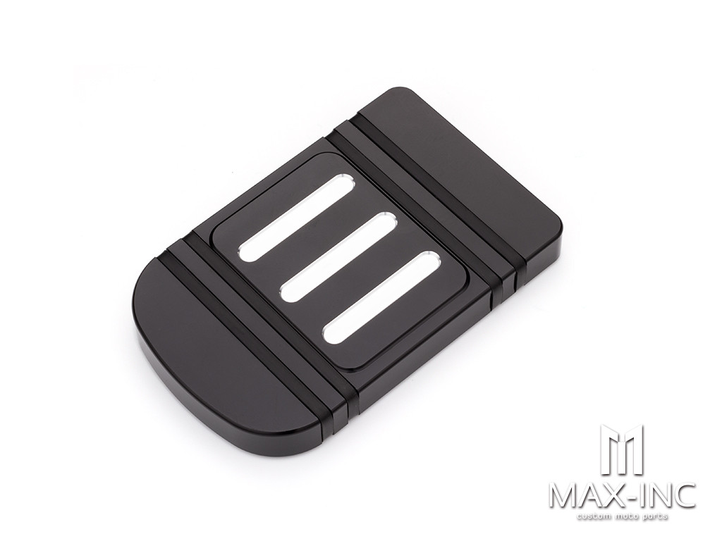 Black Brake Pedal Pad Cover CNC Large Foot Pegs Pads For Harley Touring Road King Electra Street Glide Softail Fat Boy Dyna FLD Trike