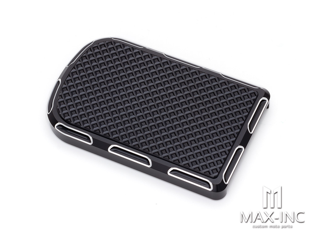 Black Cut Brake Pedal Pad Cover CNC Large Foot Pegs Pads For Harley Touring Road King Electra Street Glide Softail Fat Boy Dyna FLD Trike