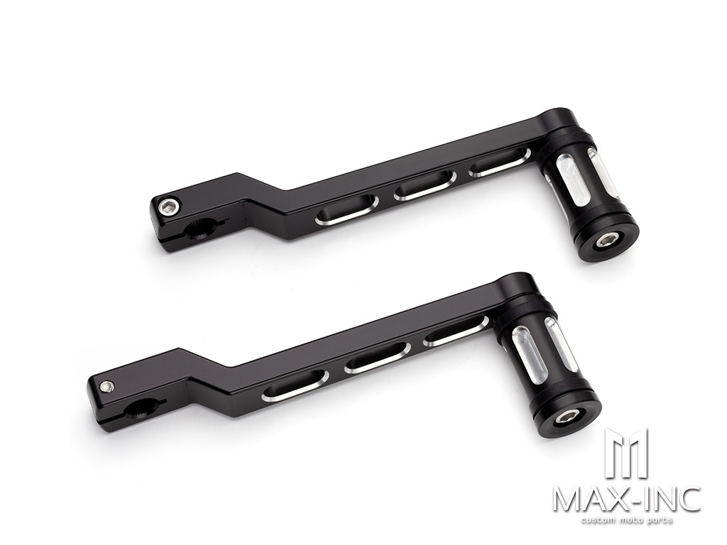 GLOSSE BLACK Motorcycle Heel Toe Shift Levers Shifter Pegs for Harley Touring Road King Street Glide Electra Glide Softail Fatboy FL FLT FLHT