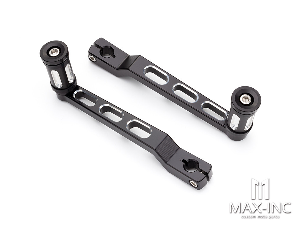 GLOSSE BLACK Motorcycle Heel Toe Shift Levers Shifter Pegs for Harley Touring Road King Street Glide Electra Glide Softail Fatboy FL FLT FLHT