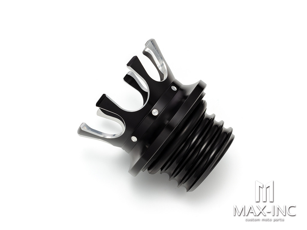 BLACK CUT Motorcycle Gas Tank Oil Cap Vented Fuel Gas Tank Aluminum For Harley Sportster XL 48 Dyna Softail Touring Road King Freewheeler