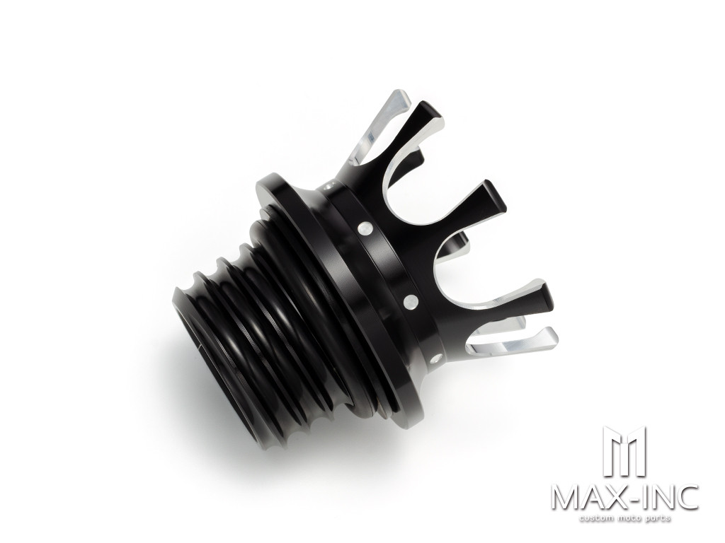 BLACK CUT Motorcycle Gas Tank Oil Cap Vented Fuel Gas Tank Aluminum For Harley Sportster XL 48 Dyna Softail Touring Road King Freewheeler