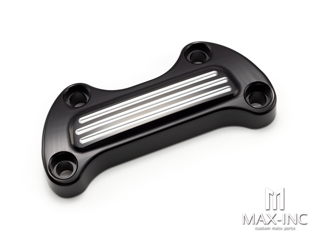 Black Cut Motorcycle CNC Handlebar Top Clamp Bar Riser Mount Cover for Harley Touring Street Glide Softail Breakout Dyna Fat Boy Sportster