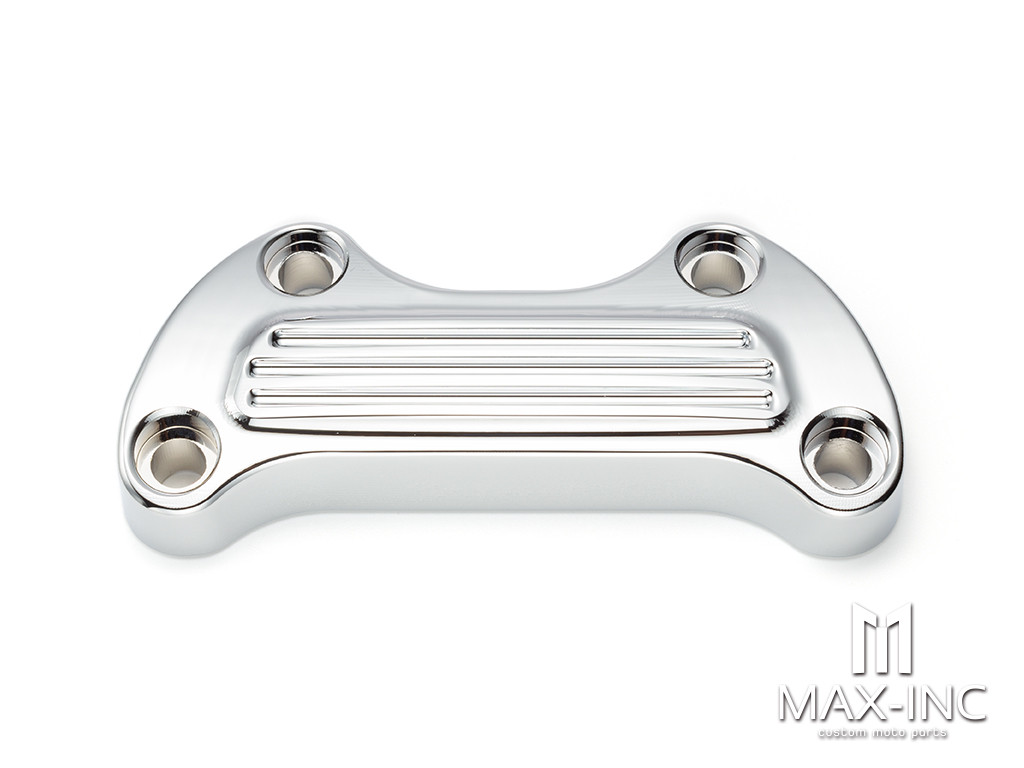 Chrome Motorcycle CNC Handlebar Top Clamp Bar Riser Mount Cover for Harley Touring Street Glide Softail Breakout Dyna Fat Boy Sportster
