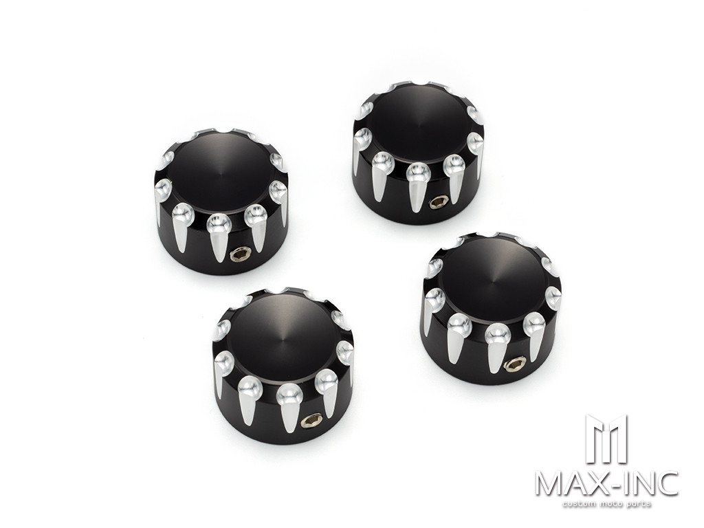 Motorcycle Front Axle Nut Covers Caps Aluminum Black/Chrome For Harley Sportster Touring Softail Dyna VRSC Fat Bob Wide Glide