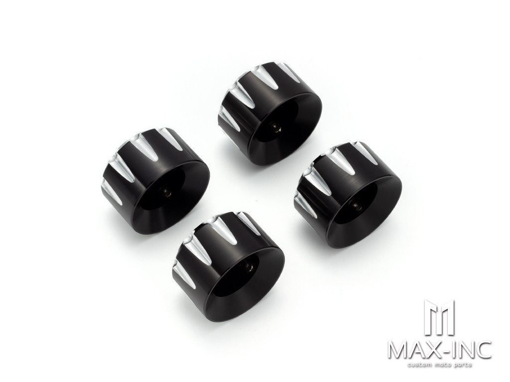 Motorcycle Front Axle Nut Covers Caps Aluminum Black/Chrome For Harley Sportster Touring Softail Dyna VRSC Fat Bob Wide Glide