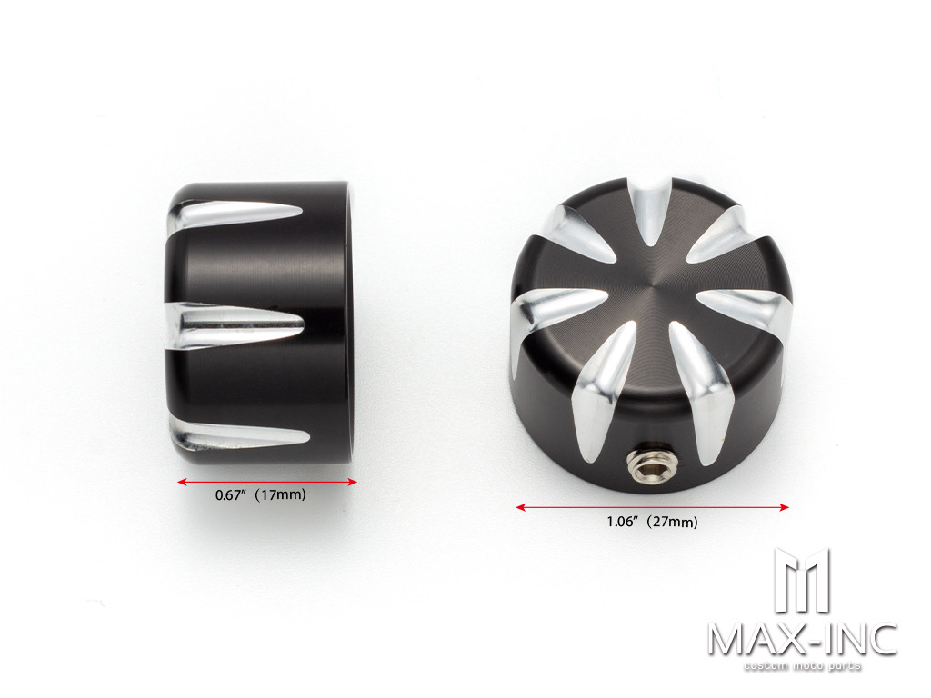 Black Cut Motorcycle Front Axle Nut Covers Caps Aluminum Black/Chrome For Harley Sportster Touring Softail Dyna VRSC Fat Bob Wide Glide