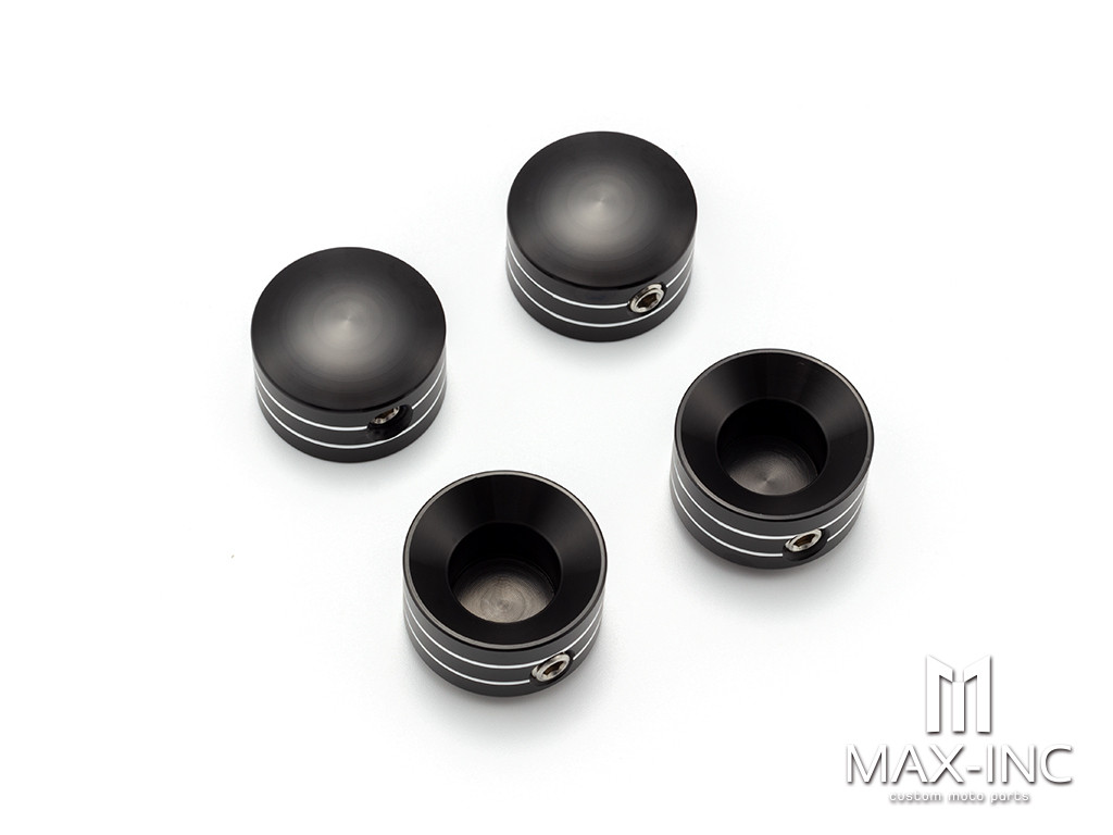 Motorcycle Front Axle Nut Covers Caps Aluminum Black For Harley Sportster Touring Softail Dyna VRSC Fat Bob Wide Glide