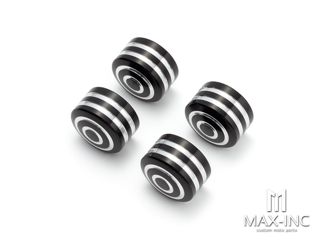 Motorcycle Front Axle Nut Covers Caps Aluminum Black Cut For Harley Sportster Touring Softail Dyna VRSC Fat Bob Wide Glide