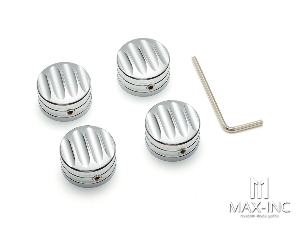 Motorcycle Front Axle Nut Covers Caps Aluminum Chrome For Harley Sportster Touring Softail Dyna VRSC 