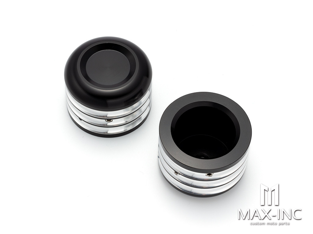 Motorcycle Front Axle Nut Covers Caps Aluminum Black Cut For Harley Sportster Touring Softail Dyna VRSC Fat Bob 