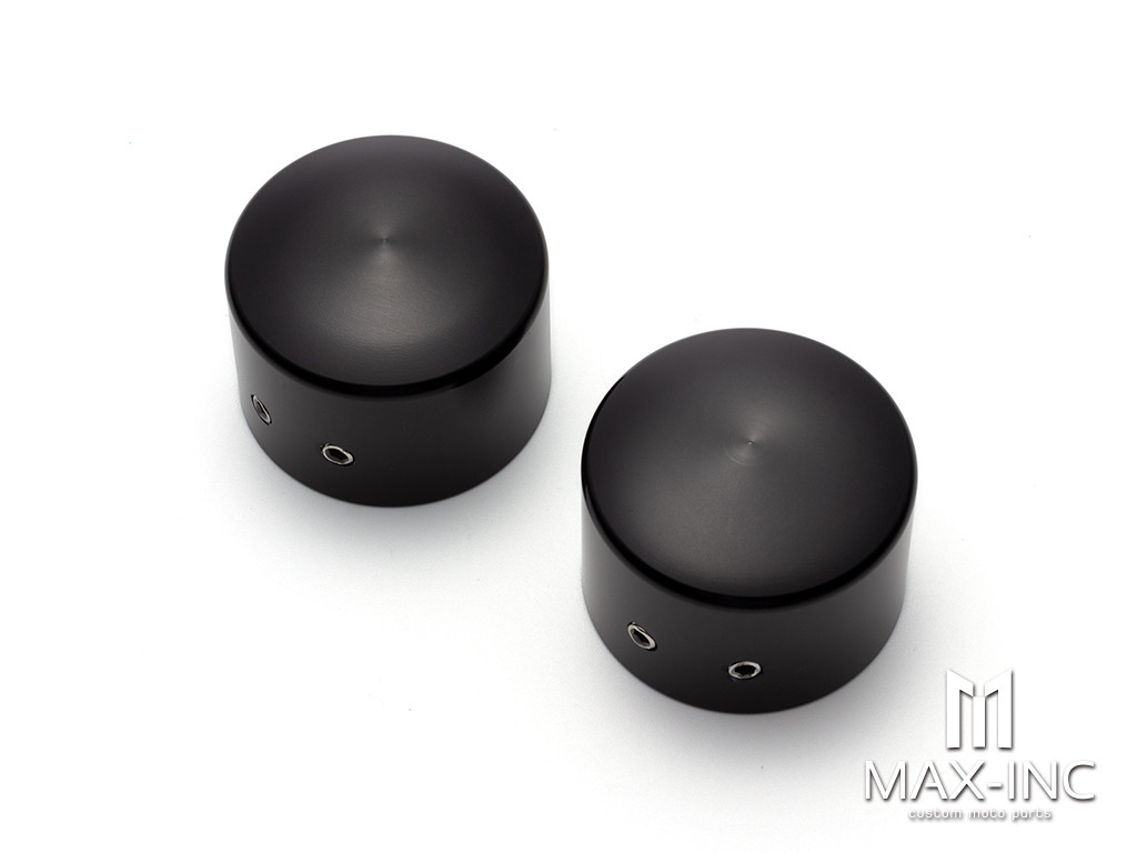 Motorcycle Front Axle Nut Covers Caps Aluminum Black For Harley Sportster Touring 