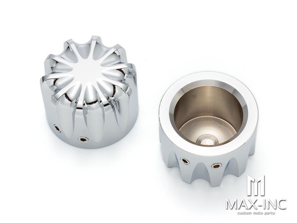 Motorcycle Front Axle Nut Covers Caps Aluminum Chrome For Harley Sportster Touring Softail Dyna VRSC Fat 