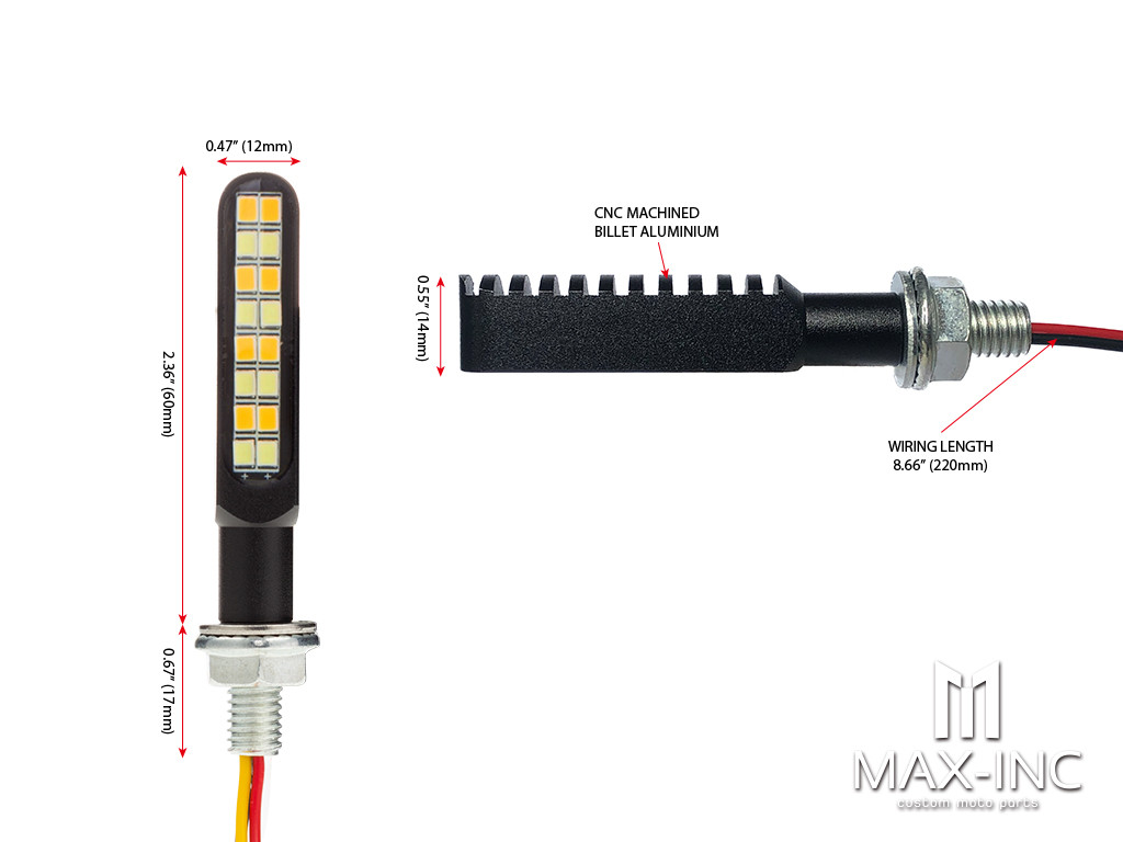 CNC Integrated Mini LED Bar with Resin Topper -- Sequential Indicators / DRL (Strobe Flashing & On)