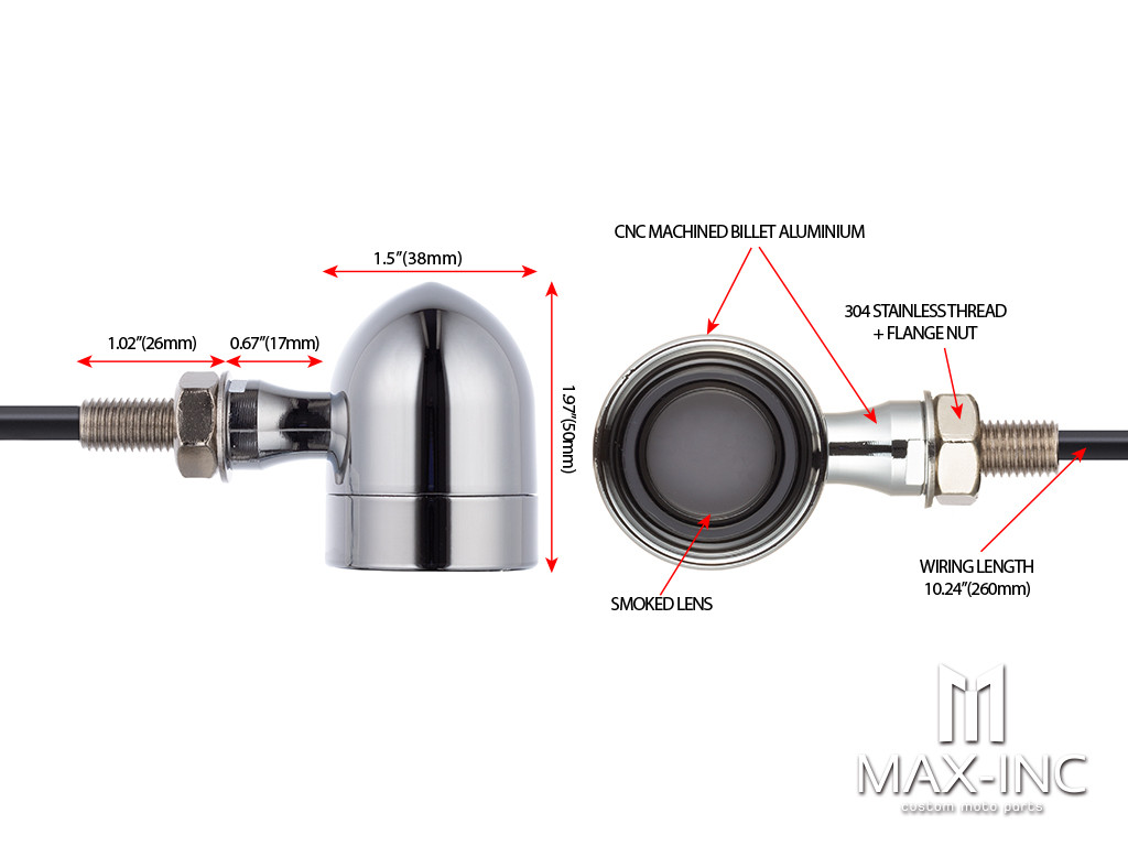 Chrome Alum Bobber LED Integrated Turn Signals (Turn / Tail / Stop)