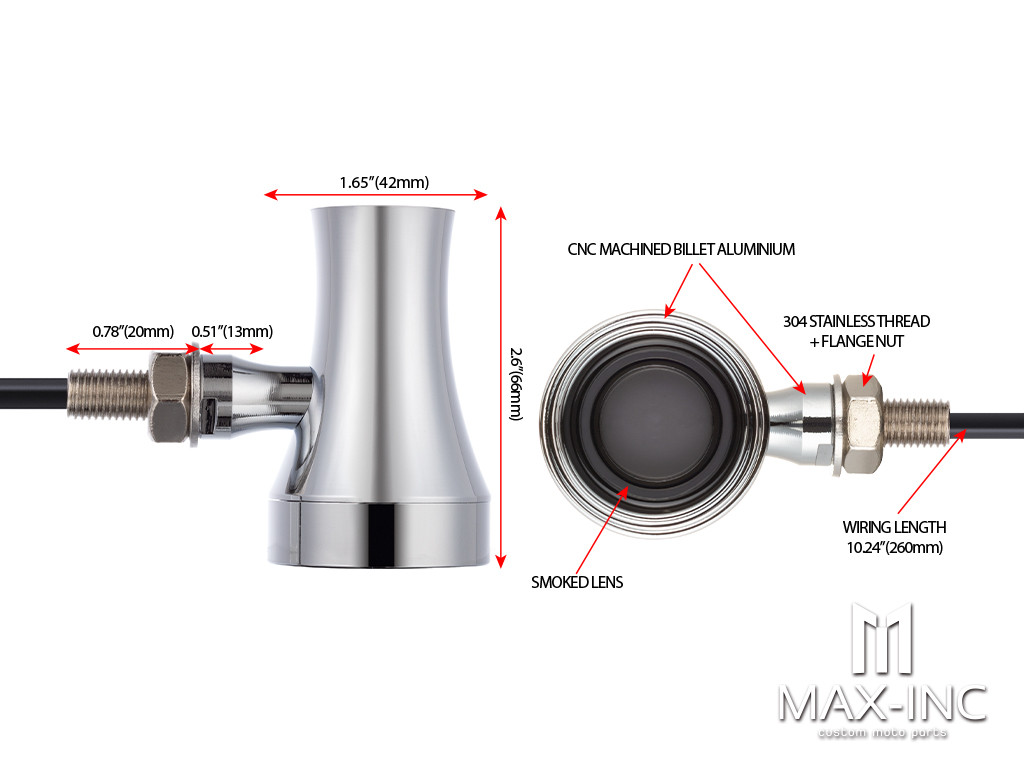 Chrome Sleek Judger LED Integrated Turn Signals (Turn / Tail / Stop)