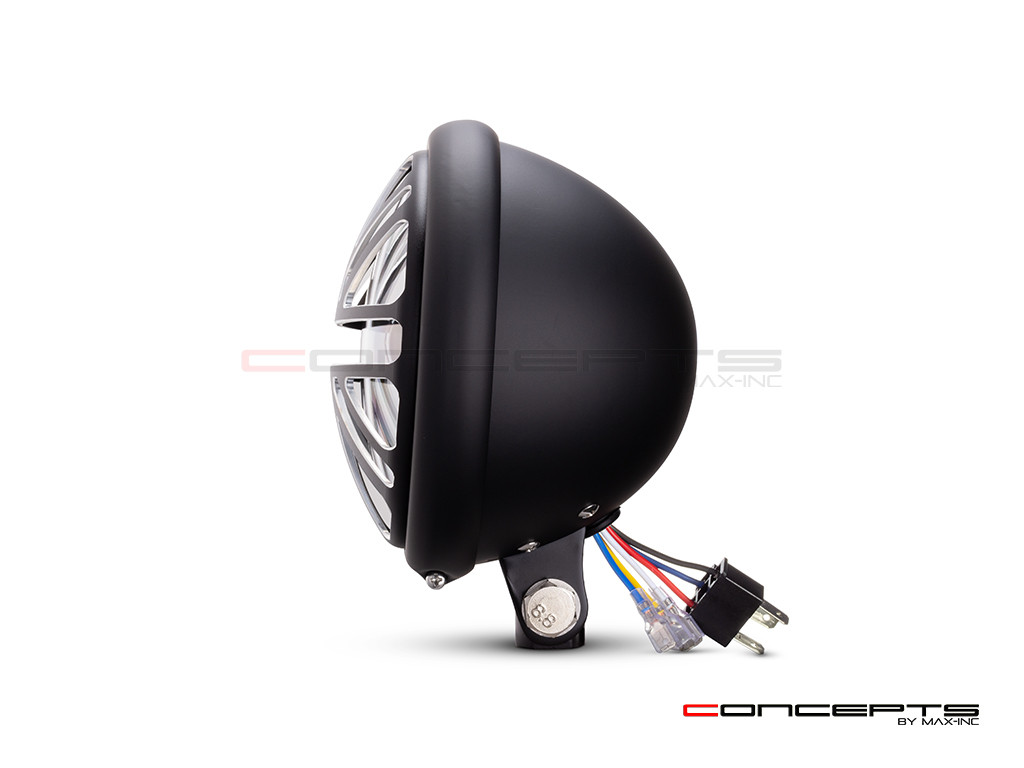 5.75 INCH MATTE BLACK / CONTRAST BATES LED MOD INTEGRATED HEADLIGHT - DRL+ TURN SIGNALS - UNION JACK