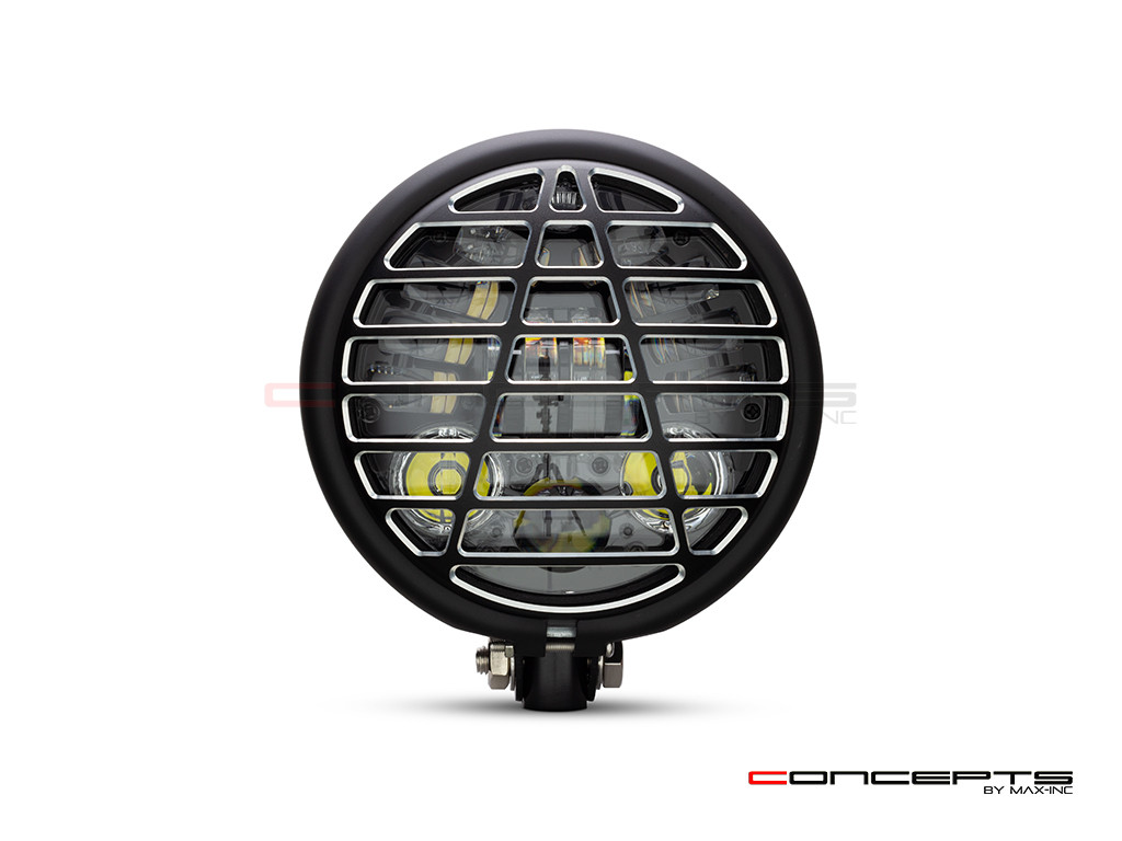 5.75 INCH MATTE BLACK / CONTRAST BATES LED MOD INTEGRATED HEADLIGHT - DRL+ TURN SIGNALS - ATEC