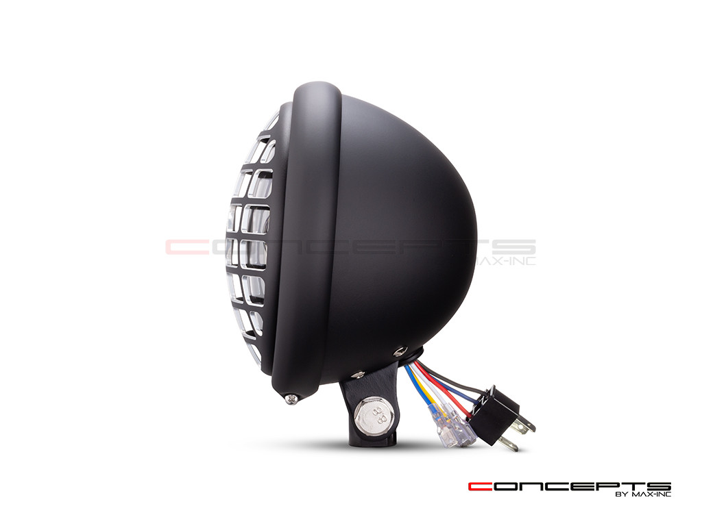 5.75 INCH MATTE BLACK /CONTRAST BATES LED MOD INTEGRATED HEADLIGHT - DRL+ TURN SIGNALS - DERBY