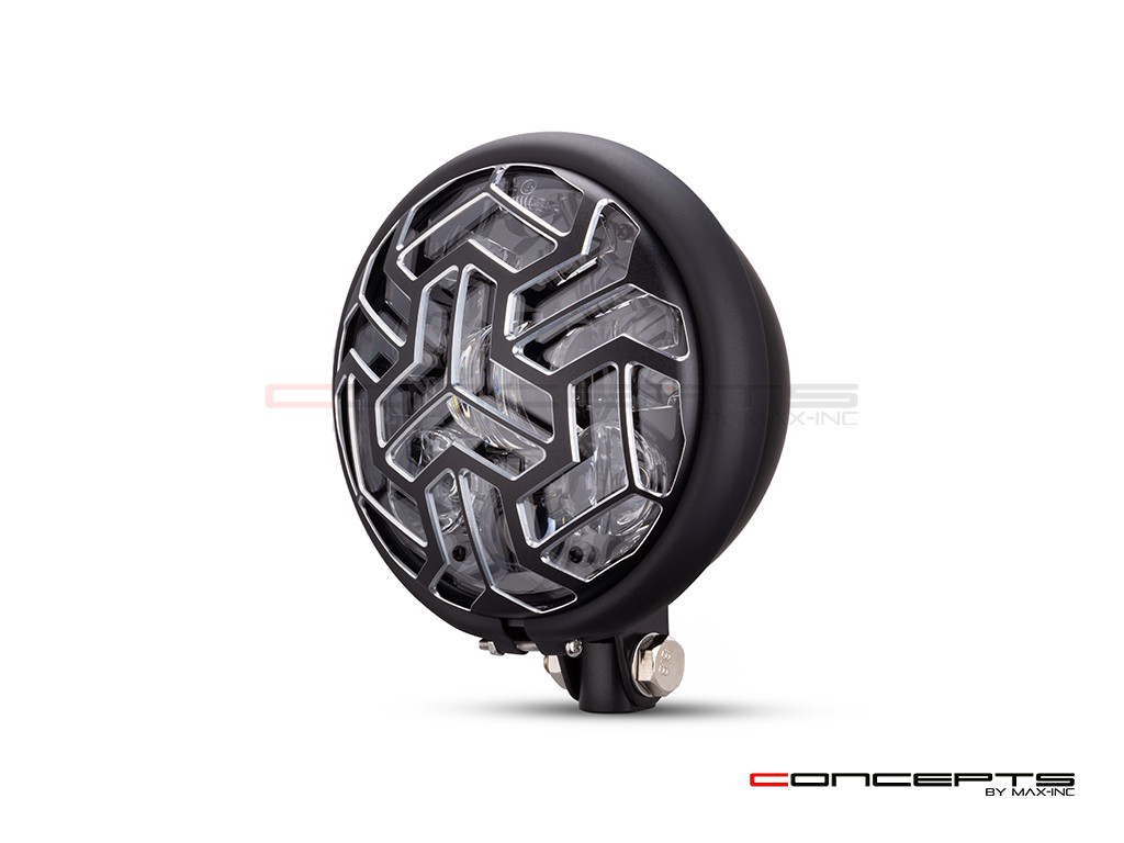 5.75 INCH MATTE BLACK BATES LED MOD INTEGRATED HEADLIGHT - DRL+ TURN SIGNALS - TRIPPA