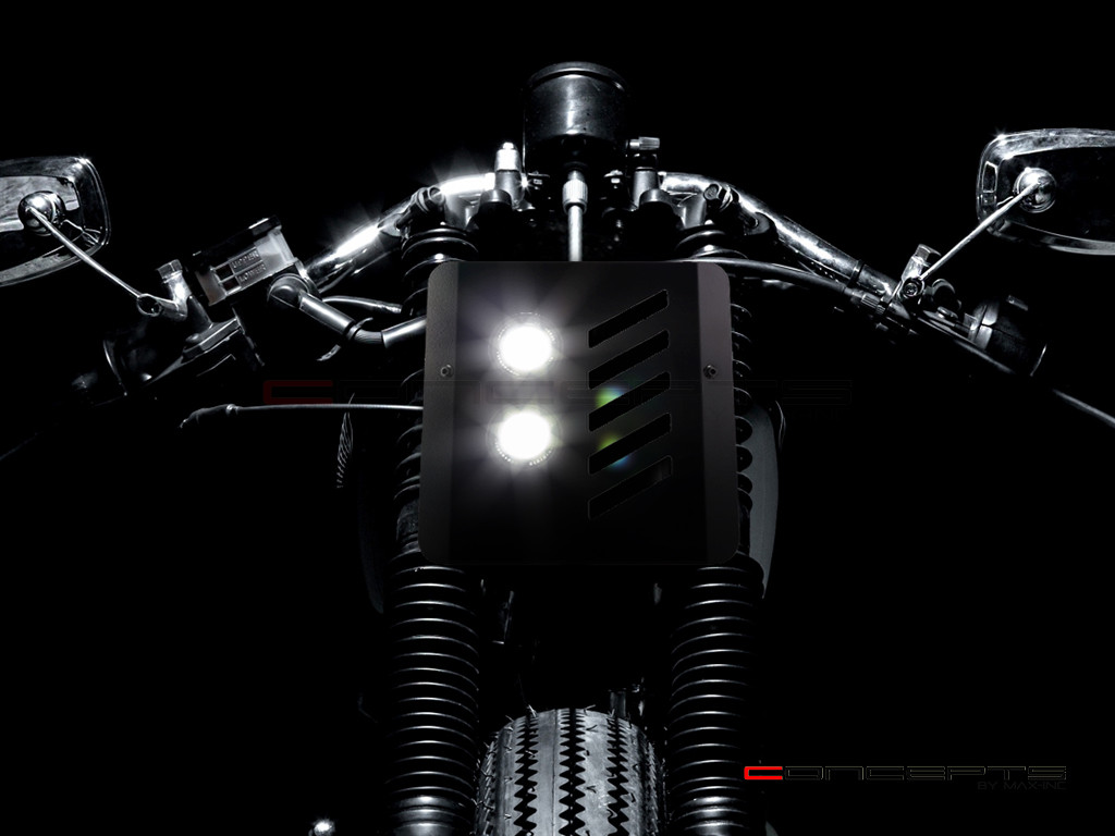 Alpha Dual LED Projector Mini Headlight Mask -w/o clamps