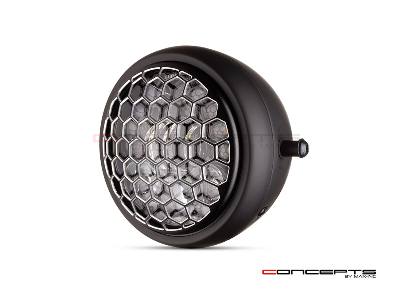6 INCH MATTE BLACK LED MOD INTEGRATED HEADLIGHT - DRL+ TURN SIGNALS - Honeycomb