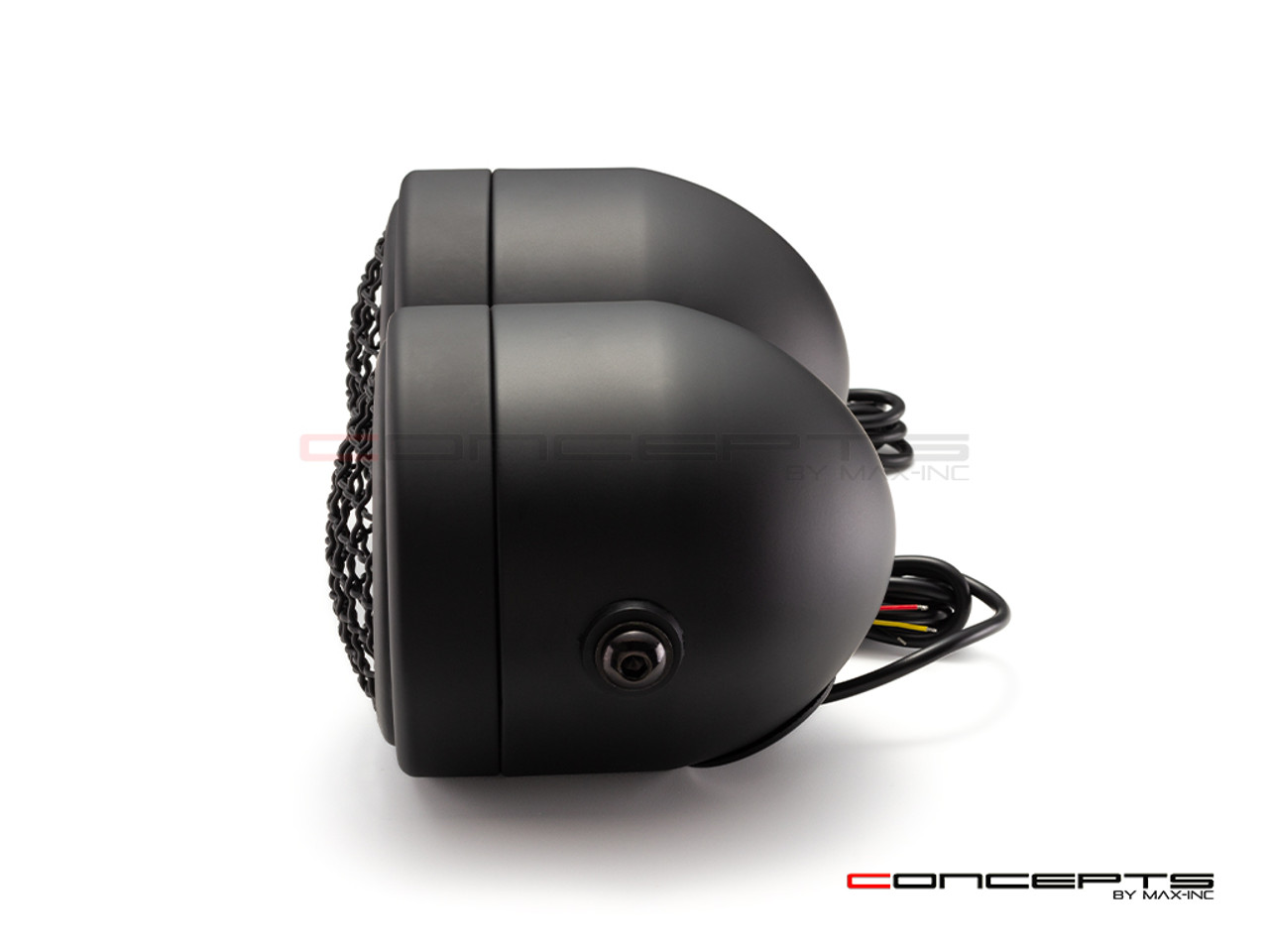MATTE BLACK DICTATOR TWIN LED PROJECTOR HEADLIGHT with Grill