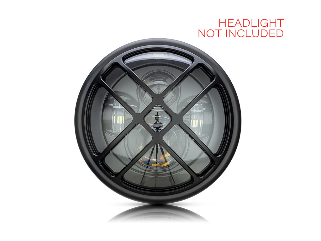 7 Inch CNC MACHINED ALUM HEADLIGHT COVER (Piece, Black, Titan)