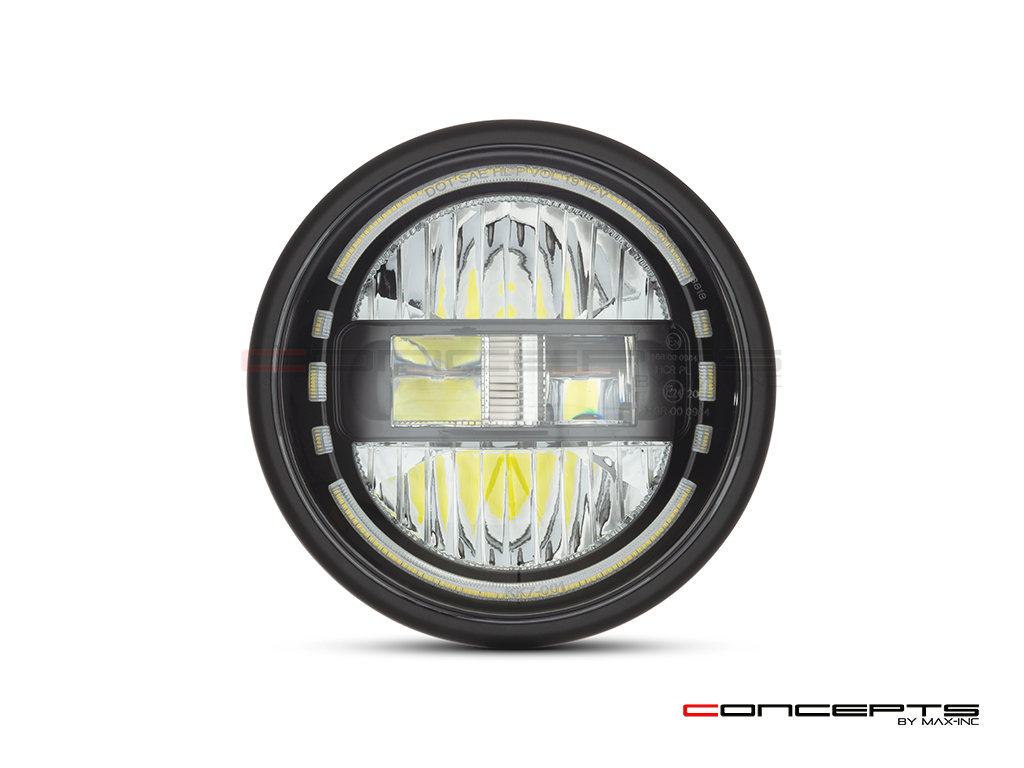 7.7" Matte Black Classic LED Headlight + DRL + Running Light