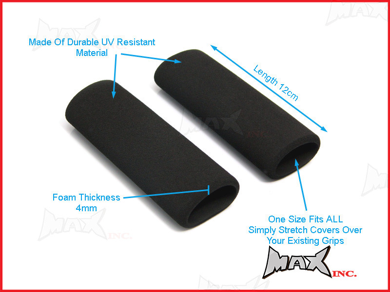 Slip-on Foam Comfort Grip Covers - Fits ALL Motorcycles & Scooters