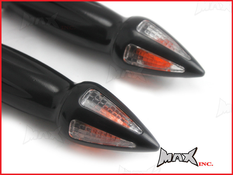 BLACK Aluminium Grips With Integrated Turn Signals - 1"