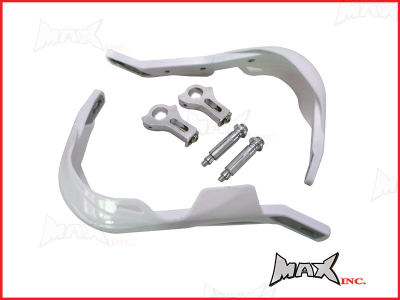 High Quality White Plastic / Aluminium Hand Guards - Fits 7/8 Bars