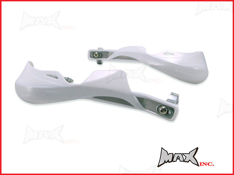 High Quality White Plastic / Aluminium Hand Guards - Fits 7/8 Bars