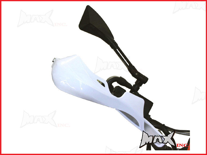 High Quality White Plastic / Aluminium Hand Guards - Fits 7/8 Bars