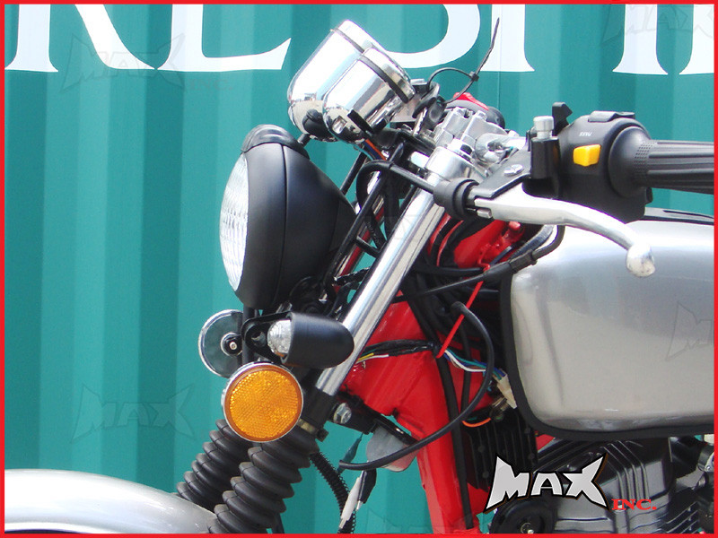 5 1/2" Bates Style Matte Black Metal Headlight - 12v / 35w