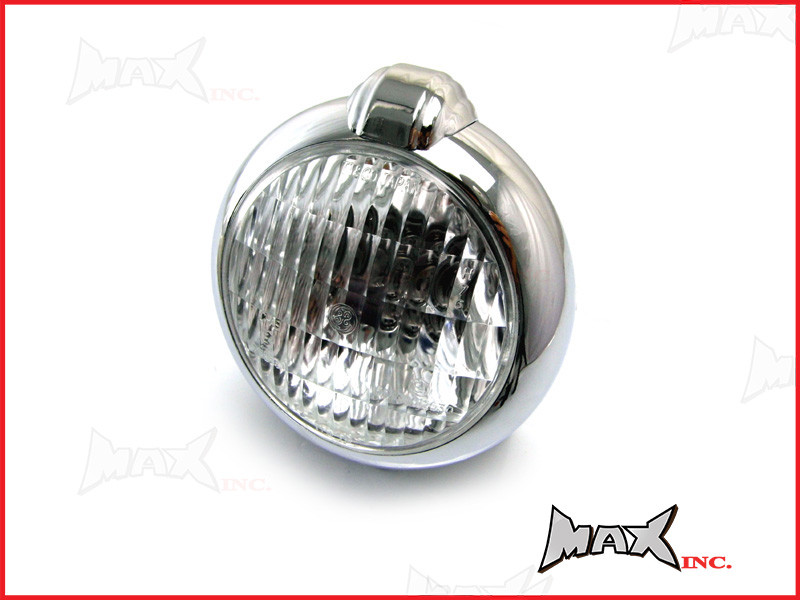 5 1/2" Bates Style Chrome Metal Headlight - 12v / 35w