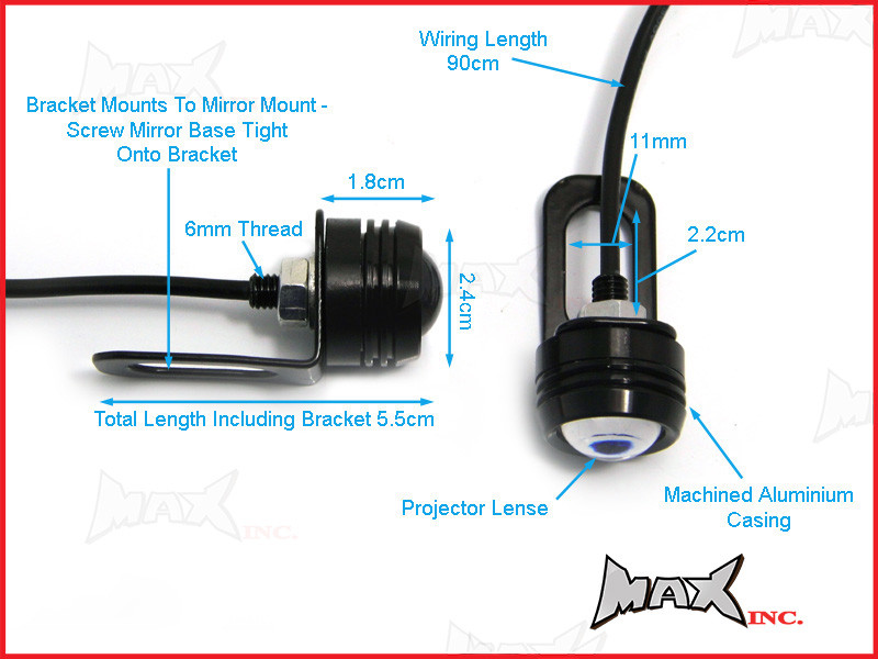 Super Bright White 3w CREE LED Mirror Mount Fog / Drl Lights