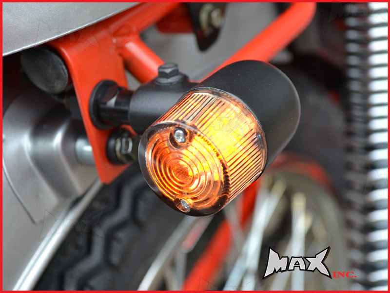 Matte Black Aluminium Classic Barrel LED Turn Signals / Indicators - Smoked Lense