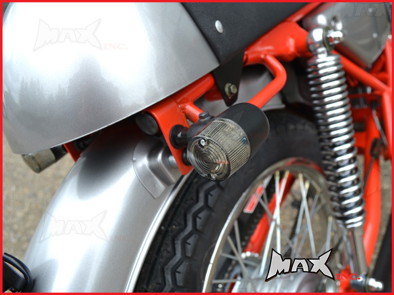 Matte Black Aluminium Classic Barrel LED Turn Signals / Indicators - Smoked Lense