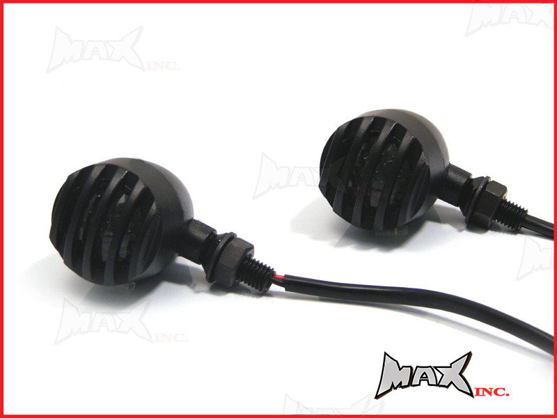 Matte Black Aluminium Prison Bar LED Turn Signals / Indicators - Smoked Lense