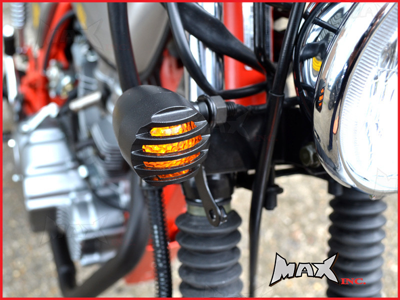 Matte Black Aluminium Prison Bar LED Turn Signals / Indicators - Smoked Lense