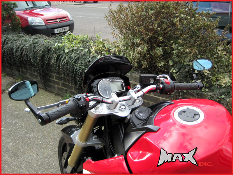 Pair Of Black CNC Machined Bar End Mirrors - High Quality