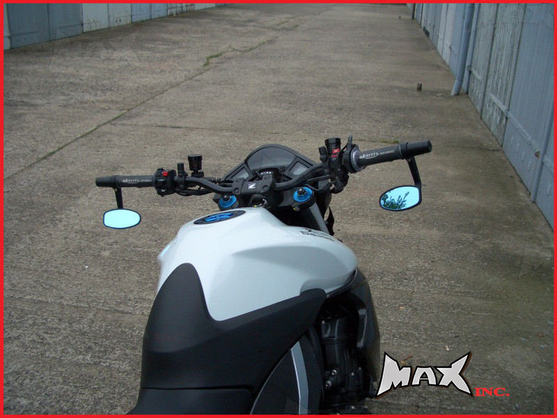 Pair Of Black CNC Machined Bar End Mirrors - High Quality