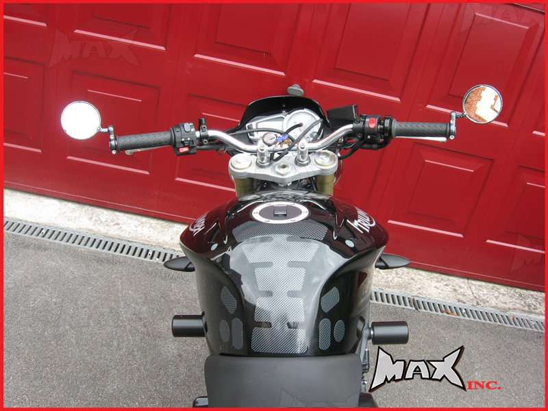 Pair Of Carbon Pattern Round Bar End Mirrors