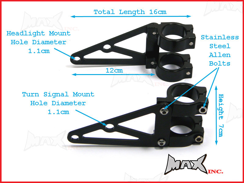 MAX High Quality CNC Machined Headlight Brackets - 36/37mm Diameter